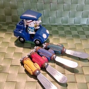 Golf bag cart spreader and holder